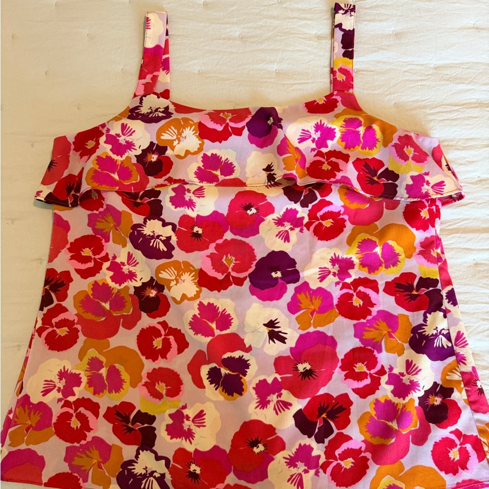 CAbi Multicolor Floral Sleeveless Top